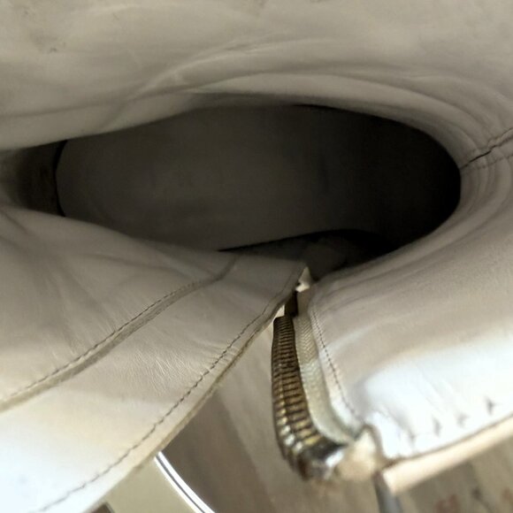 IRO Paris cream/white leather ankle boots Sz 37 US 6.5 - Picture 6 of 13